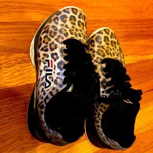 Fila leopard print kids’ sneakers